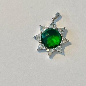 Anzie Green and Silver Pendant